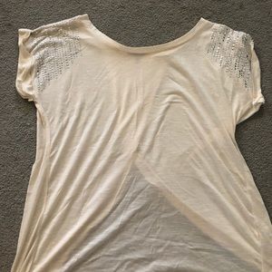 Off-white short sleeve cut out shirt